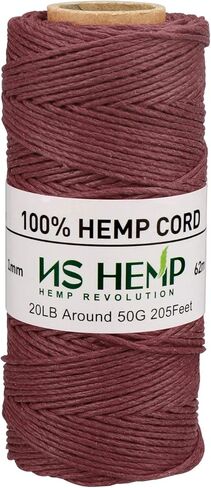 【 NS HEMP 】100% Sustainable Hemp Cord Spool for Jewelry Making Bracelets Necklaces Arts Crafts Gift Decoration and More - 1mm 62m (02# Blue) in Kuwait