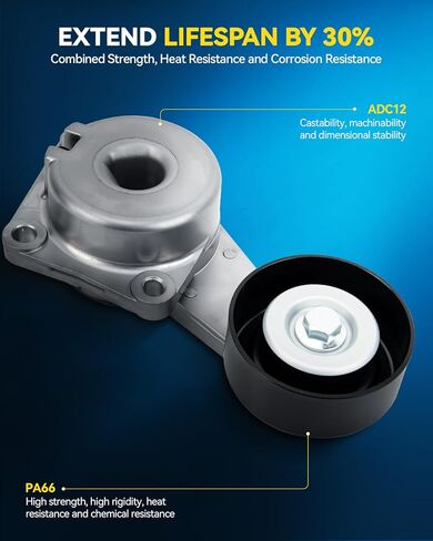 Belt Tensioner Pulley BT61 PHILTOP Fit For Explorer Sport Trac 2007-2010, F150 2002-2010, F150 Heritage 2004, F350 Super Duty 2002-2010, GT, Automatic Drive Belt Tensioner Assembly with Pulley in Kuwait