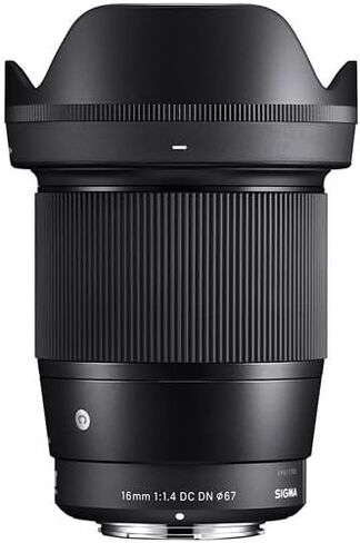Sigma 16mm F1.4 DC DN عدسة معاصرة لـ Canon RF مع حزمة Sunshine Photo Bass - 4 سنوات ضمان الشركة المصنعة الولايات المتحدة الأمريكية in Kuwait