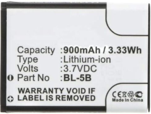 Synergy Digital Camera Battery, Works with Nokia BL-5B Digital Camera, (Li-ion, 3.7, 900mAh) Ultra High Capacity, Compatible with iSpan BTA002 Battery in Saudi Arabia