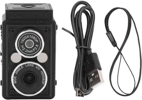 Tangxi Mini Vintage Digital Camera ، Portable TLR Point و Shoot Retro Camera ، صور 12 ميجابكسل ومقاطع فيديو 1080p FHD ، ضبط تلقائي للصورة ، فلاش LED ، للمبتدئين المراهقين البالغين in Saudi Arabia