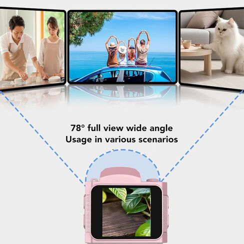 ASIXXSIX Mini Keychain Camera ، 64MP 4K ULTRA HD CAMERATION CHEAAIN ، 78 ° HADE LENS 19 تأثيرات مرشح 1.54 بوصة عالي الدقة عرض بطارية طويلة الوزن الخفيف الوزن الدقيق (أسود) in Kuwait