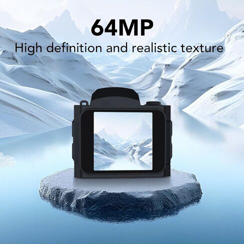 ASIXXSIX Mini Keychain Camera ، 64MP 4K ULTRA HD CAMERATION CHEAAIN ، 78 ° HADE LENS 19 تأثيرات مرشح 1.54 بوصة عالي الدقة عرض بطارية طويلة الوزن الخفيف الوزن الدقيق (أسود) in Kuwait