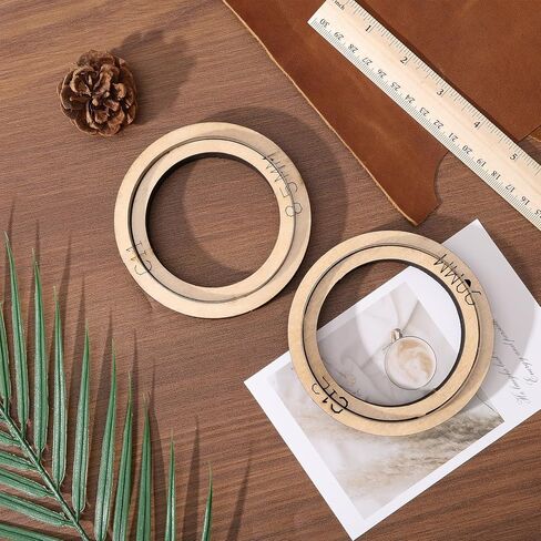 GLOBLELAND 3 PCS Leather Cutting Die Set Wood Dies for Leather Cutter Circle Cutting Wooden Base Dies for for Leather Crafts Punching Die Set for Handmade DIY 29.5mm，59mm，89mm in Kuwait