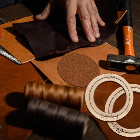 GLOBLELAND 3 PCS Leather Cutting Die Set Wood Dies for Leather Cutter Circle Cutting Wooden Base Dies for for Leather Crafts Punching Die Set for Handmade DIY 29.5mm，59mm，89mm in Kuwait