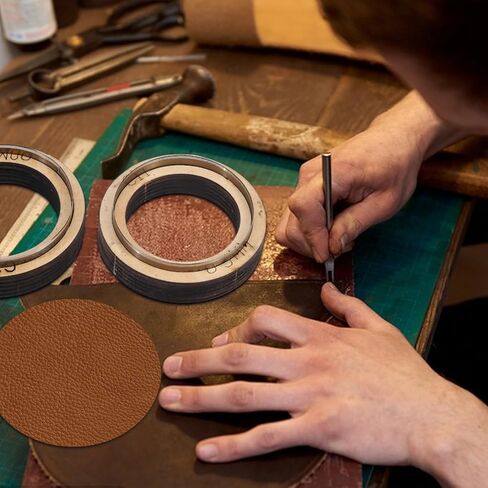 GLOBLELAND 3 PCS Leather Cutting Die Set Wood Dies for Leather Cutter Circle Cutting Wooden Base Dies for for Leather Crafts Punching Die Set for Handmade DIY 29.5mm，59mm，89mm in Kuwait