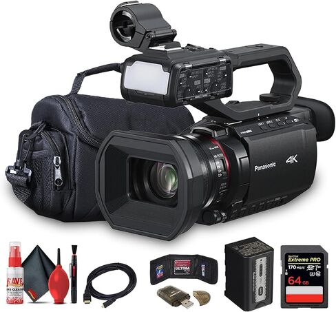 Panasonic AG-X20ED Professional Compact 4K Camcorder Ideal for Broadcast, Live Streaming, and Event Videography (AG-X20ED/CX20) + 64GB Card + Bag + Card Reader + Memory Wallet + Cleaning Kit + HDMI in Saudi Arabia