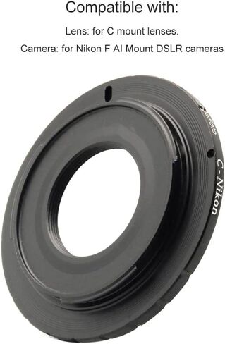 حلقة محول العدسة C-Nik F للعدسات C Mount و Nikon F AI Mount Camera D4S D3X D3X D800 D700 D7100 D5000 Metal Lens Adapter Ring Ring Must in Kuwait