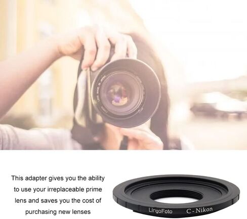 حلقة محول العدسة C-Nik F للعدسات C Mount و Nikon F AI Mount Camera D4S D3X D3X D800 D700 D7100 D5000 Metal Lens Adapter Ring Ring Must in Kuwait