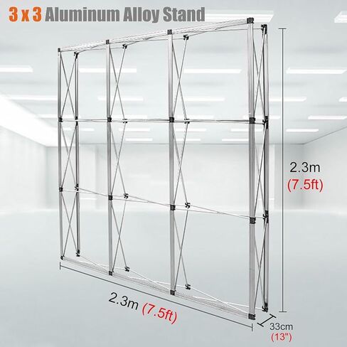 Aluminum Tension Fabric Display Backdrop Frame, Folding Pop Up Banner Display Stand for Conference / Event / Store, Trade Show Booth Holder in Kuwait