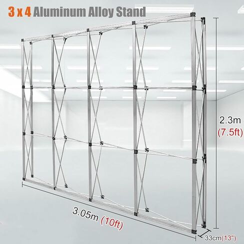 Aluminum Tension Fabric Display Backdrop Frame, Folding Pop Up Banner Display Stand for Conference / Event / Store, Trade Show Booth Holder in Kuwait