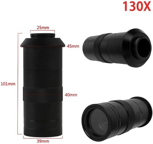 Kit Microscope Accessories Kit 13MP مجهر أحادي الكاميرا الرقمية 130X 180X عدسة قابلة للتعديل 56 شرائح مجهر مصباح LED (اللون: مجموعة عدسة 180X) in Saudi Arabia