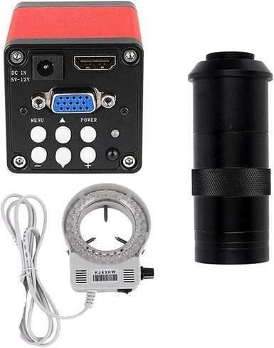 Kit Microscope Accessories Kit 13MP مجهر أحادي الكاميرا الرقمية 130X 180X عدسة قابلة للتعديل 56 شرائح مجهر مصباح LED (اللون: مجموعة عدسة 180X) in Saudi Arabia