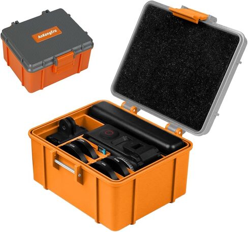 Action 5 Pro Pro Hard Shell Storage Box لـ DJI Osmo Action 5 Pro/4/3 مربع تخزين وقائي مقاوم للماء مع حشو رغوة و 3 فتحات microSD لـ DJI Action 5 Pro Case Osmo 4 Accessories 4. in Saudi Arabia