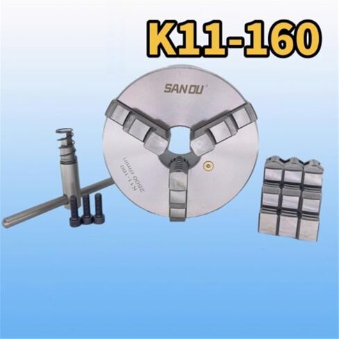 160mm Lathe Chuck SANOU Metal Lathe Chuck K11-160 Lathe Self-Centering 3 Jaw Chuck Scroll Chuck in Saudi Arabia