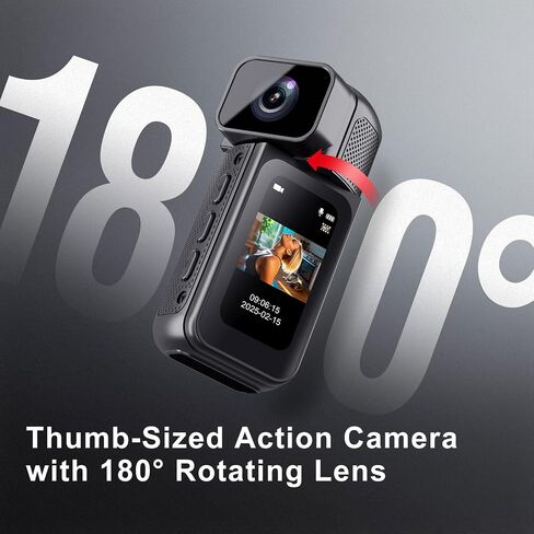 Body Worn Camera 2.7K HD, with Magnetic Lanyard, 170° Lens 100Min Recording, Wearable for Daily Use (Black) in Saudi Arabia