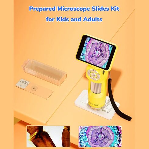 المجهر الرقمي المحمول باليد Zunate ، مجموعة مجهر جيب محمولة 2.8 بوصة ، 100x إلى 1000X HD Pocket Mini Mini Microscope كاميرا مع 8 مصابيح LED قابلة للتعديل للأطفال in Kuwait
