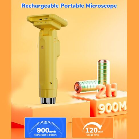 المجهر الرقمي المحمول باليد Zunate ، مجموعة مجهر جيب محمولة 2.8 بوصة ، 100x إلى 1000X HD Pocket Mini Mini Microscope كاميرا مع 8 مصابيح LED قابلة للتعديل للأطفال in Kuwait
