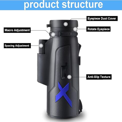 أحدث 12x50 تلسكوب أحادي HD Zoom Monocular أحادي مع حامل الهواتف الذكية و Tripod BAK4 PRISM لمشاهدة الطيور المشي لمسافات طويلة. in Saudi Arabia
