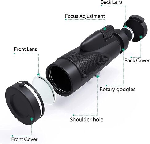 12X50 Monocular Telescope High Power Waterproof Monocular Telescope with Smartphone Adapter Tripod Holder BAK4 Prism Monocular for Adults Kids Bird Watching Hiking Camping in Saudi Arabia