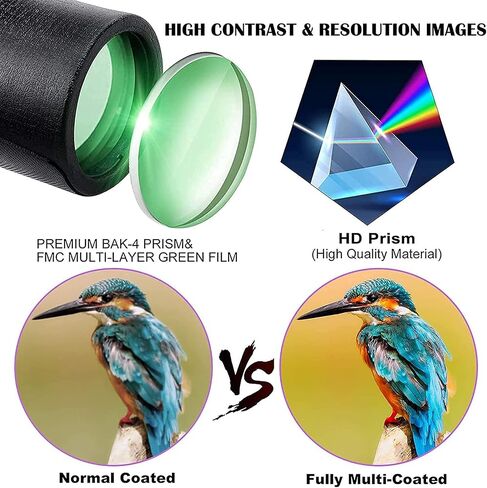12X50 Monocular Telescope High Power Waterproof Monocular Telescope with Smartphone Adapter Tripod Holder BAK4 Prism Monocular for Adults Kids Bird Watching Hiking Camping in Saudi Arabia