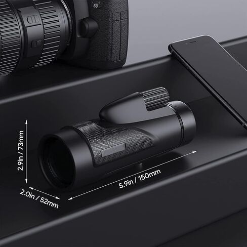 12X50 Monocular Telescope High Power Waterproof Monocular Telescope with Smartphone Adapter Tripod Holder BAK4 Prism Monocular for Adults Kids Bird Watching Hiking Camping in Saudi Arabia