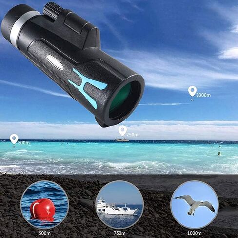 Telescope 12x50 Monocular HD High Power Monocular Compact with Night Vision BAK4 Prism Lens Monocular with Smartphone Adapter and Tripod for Adults Kids Bird Watching for Indoor/Outdoor in Saudi Arabia