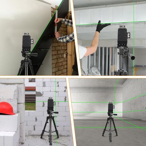 JEPPO 46.85" Lightweight Adjustable Aluminum Tripod for Laser Level, with Bubble Level, 1/4"-20 Thread Interface, 3-Way Swivel Pan Head in Saudi Arabia