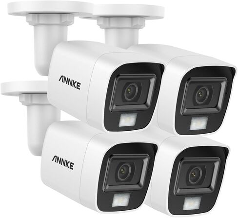 Annke 4 Pack Add-on 3K Super HD Smart Dual Dual Light Light Vision Security Camera ، 4-in-1 CCTV كاميرا مراقبة مع ميكروفون مدمج ، IP67 مقاومة للطقس للاستخدام الداخلي في الهواء الطلق ، التثبيت السهل in Kuwait