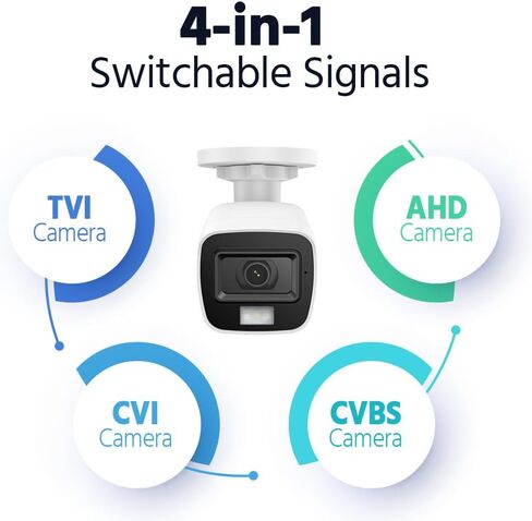Annke 4 Pack Add-on 3K Super HD Smart Dual Dual Light Light Vision Security Camera ، 4-in-1 CCTV كاميرا مراقبة مع ميكروفون مدمج ، IP67 مقاومة للطقس للاستخدام الداخلي في الهواء الطلق ، التثبيت السهل in Kuwait