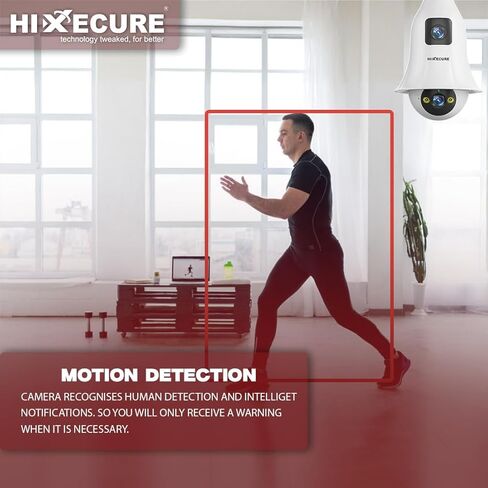 4MP (2MP+2MP) Dual Lens Bulb WiFi Camera-اكتشاف النقل ، الرؤية الليلية ، الصوت ثنائي الاتجاه ، التثبيت السهل | دعم التخزين السحابي | عموم وميل | صوتي ثنائية | 10x التصغير الرقمي in Kuwait