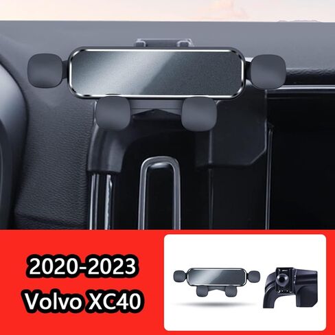 حامل هاتف السيارة لـ Volvo XC40 2020-2023 ، حامل قابل للتعديل بزاوية 360 درجة ، قبضة آمنة ، سهلة الاستخدام ، خالية من اليدين للقيادة الآمنة ، التصميم اليومي المتين ، B Silver in Kuwait