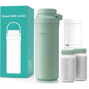 22oz المحمولة ، تبريد حليب الأم ، مغير اللعبة مع حزمة ثلج بارد 360 درجة لمدة 30 ساعة ، ورضع الطفل الرضاعة الطبيعية مع زجاجات 2 مساءً لتخزين حليب الأم (أخضر) in Kuwait