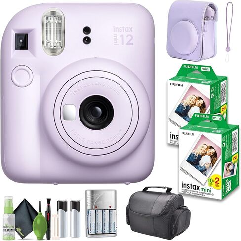 FUJIFILM INSTAX MINI 12 Film Camera Lilac Purple Bundle with Instant Film 40 Photo Sheets with Camera Case and Accessories Ideal Gift for Kids, Teenage Girl & Adults in Saudi Arabia