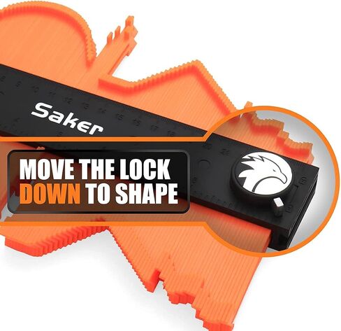 Saker Contour Gauge Profile Tool- Adjustable Lock-Precisely Copy Irregular Shape Duplicator - Must Have Tool for DIY Handyman, Construction (BLACK+10INCH) in Saudi Arabia
