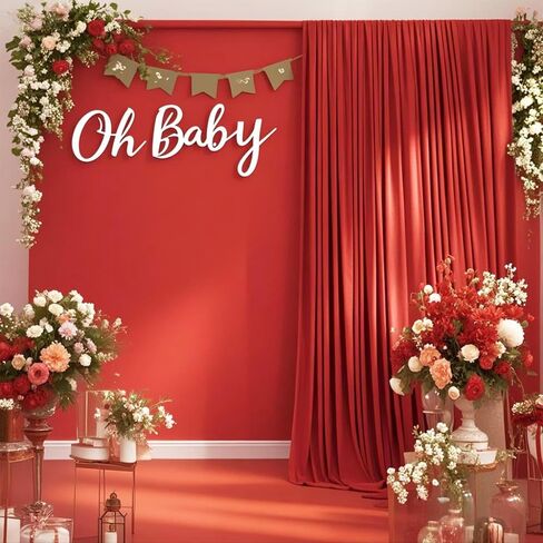 2 Panels 5ft X 10ft Red Backdrop Curtains for Party - WENSINL Polyester Wrinkle Free Backdrop Drapes for Wedding Engagement Birthday Stage Photobooth Backdrop Curtain Wall Decorations in Kuwait