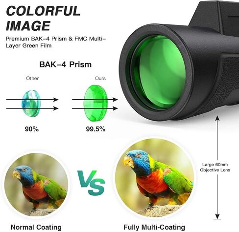 12X50 Waterproof Binoculars for Adults with Tripod Holder - High Definition Monocular Telescope for Bird Watching, Camping, and Outdoor Activities in Saudi Arabia