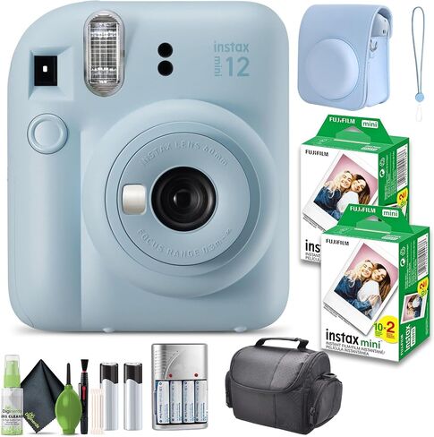 FUJIFILM INSTAX MINI 12 Film Camera Pastel Blue Bundle with Instant Film- 40 Photo Sheets with Camera Case and Accessories Ideal Gift for Kids, Teenage Girl & Adults in Saudi Arabia