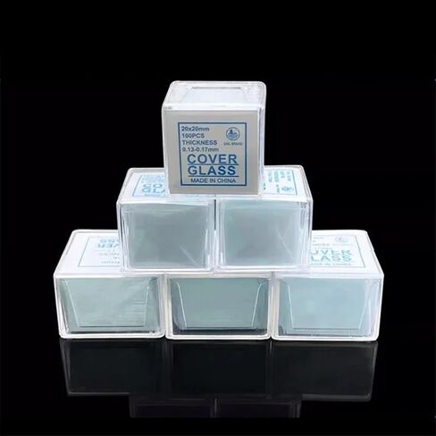 ZTBH Microscope Accessories Kit 500pcs Transparent Square Glass Slides Coverslips Coverslides Thickness 0.13-0.17mm for Microscope, 18x18 20x20 22x22 24x24mm Optional Microscope Slides(22X22MM) in Saudi Arabia