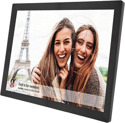 Tbest 15 Inch WiFi Digital Picture Frame Electronic Photo with 80000 Photos Storage Auto Rotate HD Display for Living Room Family Black (US Plug) in Saudi Arabia