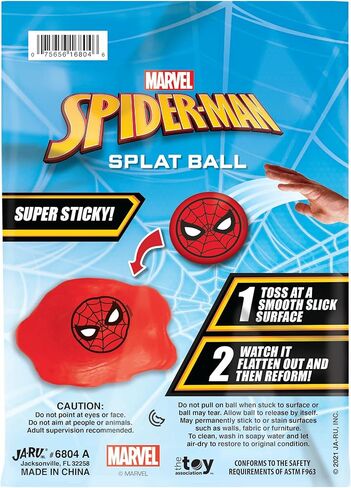 JA-RU Marvel Avengers Splat Balls Sticky Balls & Stretchy Squishy Ball (1 Ball Assorted) Spiderman, Hulk, Iron Man & Captain America. Stress Toy Balls for Kids Fidget Toys.6804-1 in Kuwait