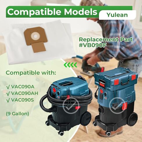 6 Pack VB090F HEPA Vacuum Facs متوافقة مع مستخلصات الغبار BOS-CH 9 جالون VAG090A ، VAG090AH ، VAC090S in Saudi Arabia