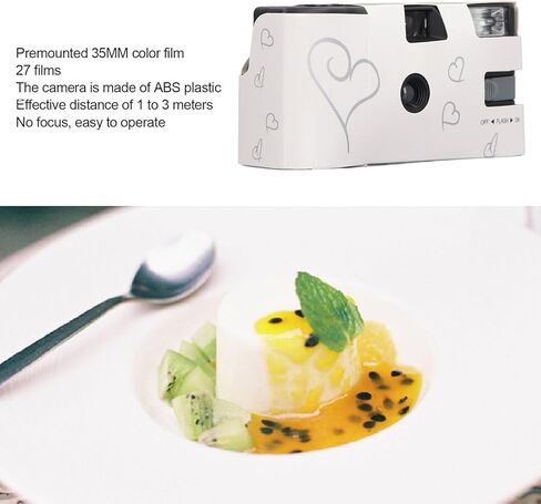 Yoidesu 35mm Disposable Film Camera, Color Film Single Use Camera with Built in Battery, Flash, Advance Wheel, Shutter, for Gathering Wedding Travel Anniversary Honeymoon in Kuwait