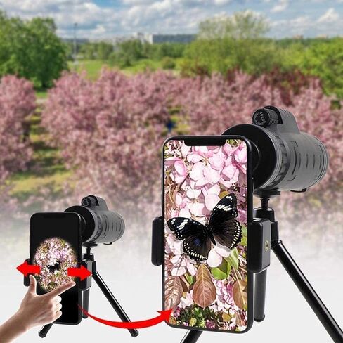 40 × 60 من التلسكوب أحادي الطاقة وحيوية HD أحادية مع حامل الهواتف الذكية وترايبود لمشاهدة التخييم للمشي لمسافات طويلة للطيور in Saudi Arabia