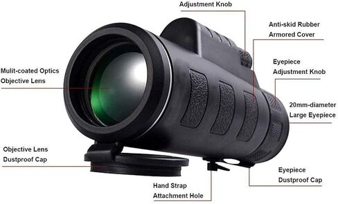 التلسكوبات أحادية العين 4K 10-300X40MM Teamepleto Zoom Telescope Monocular Telescope لمشاهدة الطيور // التخييم/المشي لمسافات طويلة/السفر/الحية الحية in Saudi Arabia