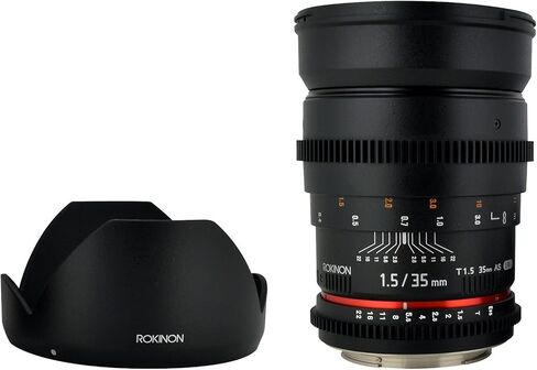 ROKINON CINE CV35-C 35MM T1.5 عدسة CINE الزاوية الواسعة غير الريفية مع فتحة نقرات من أجل Canon EOS DSLR 35-35MM ، عدسة غير محدودة (تجديد) (متجددة) in Kuwait