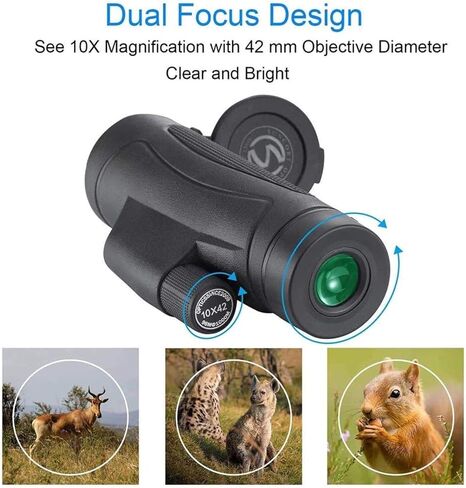 تلسكوب عالية الطاقة HD Telescope أحادي العين 10x42 مناظير مقاومة للماء مع محول الهواتف الذكية وترايبود مناسب للتخييم في الهواء الطلق in Kuwait