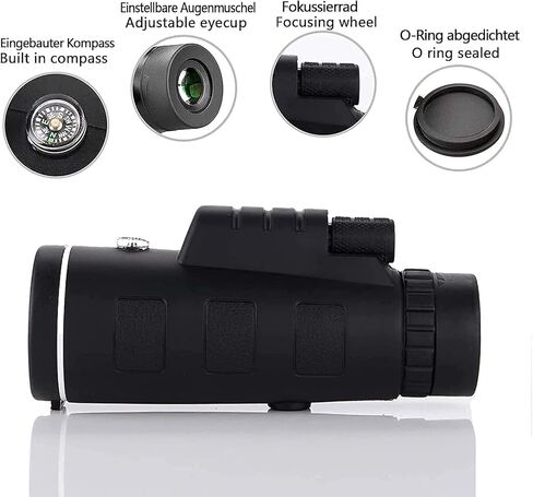 تلسكوب أحادي 40 × 60 HD HD Monocular مع رؤية ليلية للهواتف الذكية ترايبود واضحة للمنشورات المزدوجة للحياة البرية هدايا مشاهدة الطيور in Kuwait