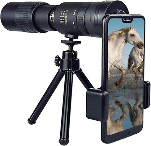 4K 10-300x40mm Super Teapto Zoom Telescope Monocular Telescope عالية الدقة BAK4 PRISM DESIGN TELESCOPE أحادي العين مع حامل الهاتف وترايبود لمشاهدة الطيور السفر in Kuwait