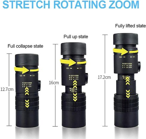 4K 10-300x40mm Super Teapto Zoom Telescope Monocular Telescope عالية الدقة BAK4 PRISM DESIGN TELESCOPE أحادي العين مع حامل الهاتف وترايبود لمشاهدة الطيور السفر in Kuwait